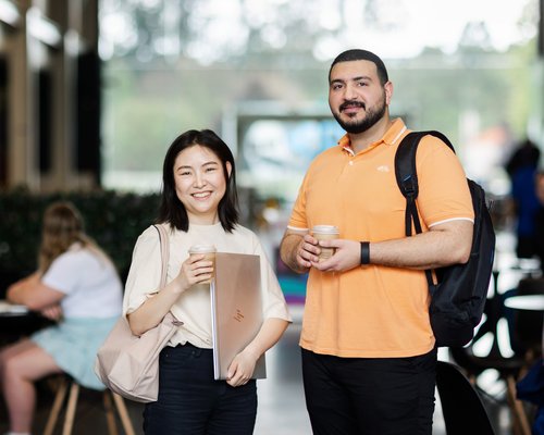 Two students on Massey campus