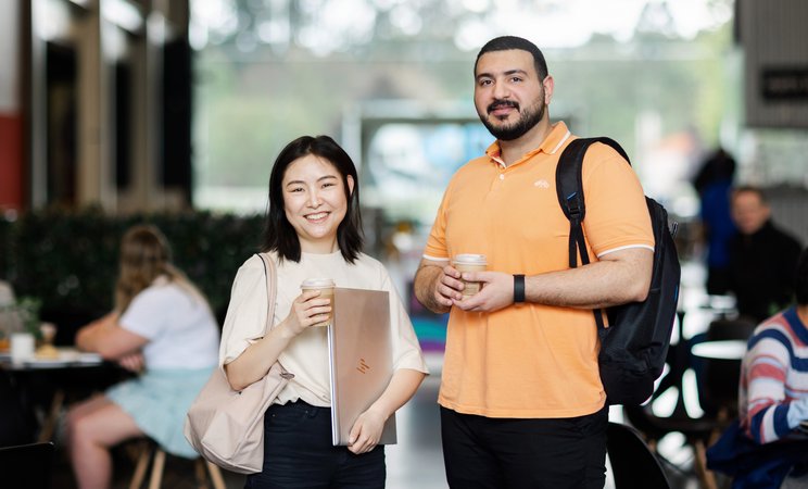 Two students on Massey campus