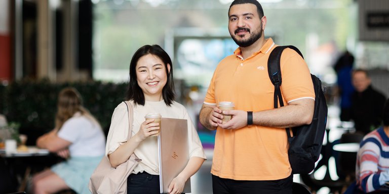 Two students on Massey campus