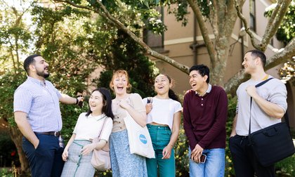 Group of students on Massey campus.