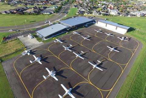 Aviation school flyover - view of planes