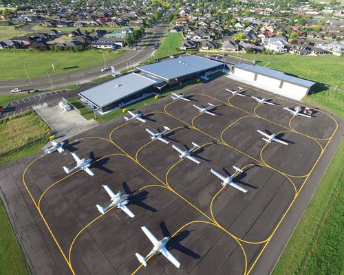 Aviation school flyover - view of planes