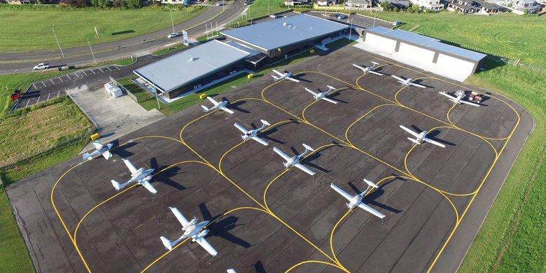 Aviation school flyover - view of planes