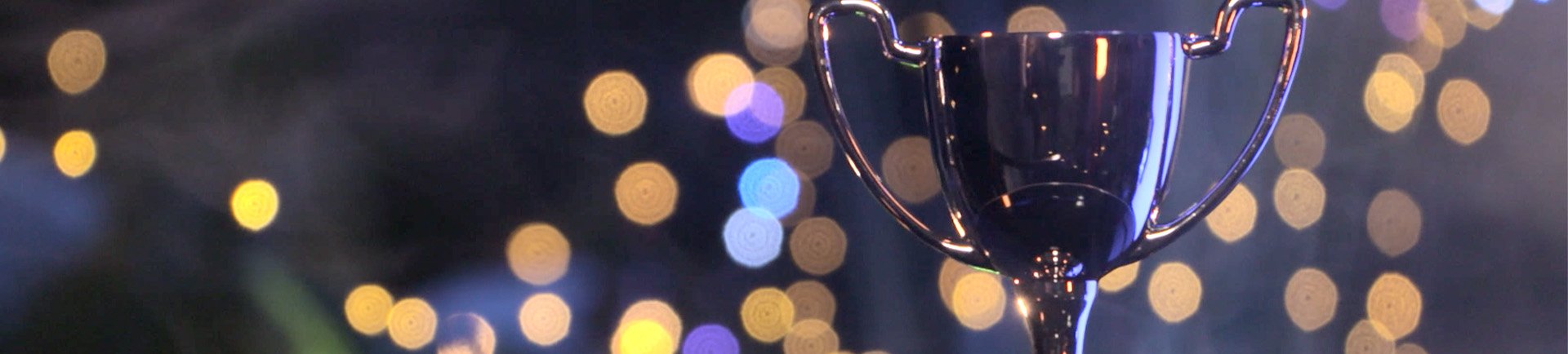 A Blues trophy on a table.