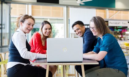 Students studying in a group