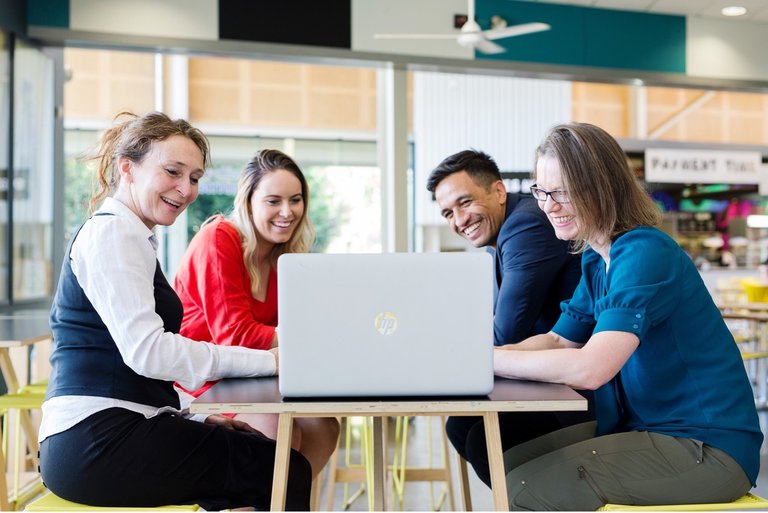 Students studying in a group