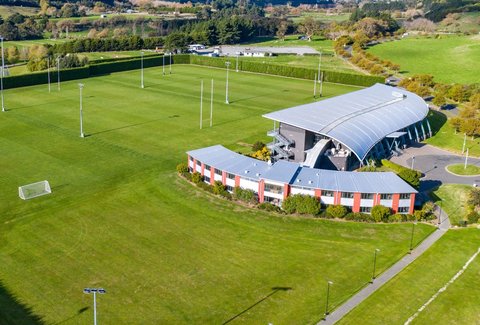 A drone shot of the Sport and Event Centre