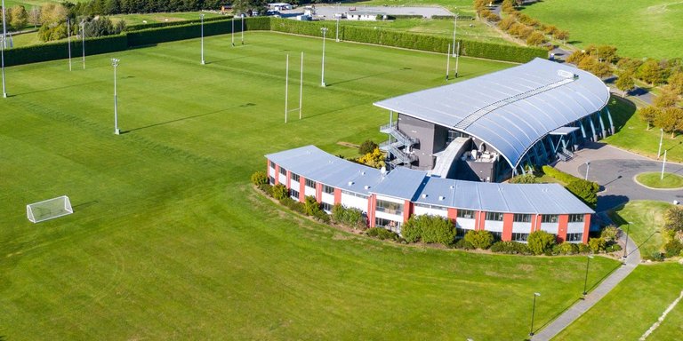 A drone shot of the Sport and Event Centre
